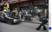 Circus of Horrors performer Anastasia IV pulls a 2.5 ton herse with her hair, London, Britain - 18 Nov 2013