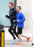 Chris Martin Running on Regent St, London, Britain - 06 Mar 2013