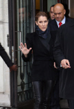 Celine Dion and her husband leaving their Parisian hotel