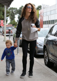 Alessandra Ambrosio without makeup, carrying son Noah Pt 2