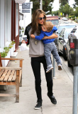 Alessandra Ambrosio without makeup, carrying son Noah Pt 2