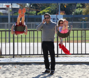 Ben Affleck takes Violet and Seraphina to the park