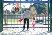 Ben Affleck and his girls have a Swinging Time at the park - Part 2
