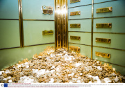 Swiss bank safe with money for sale, Basel, Switzerland - Nov 2013