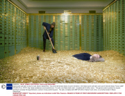 Swiss bank safe with money for sale, Basel, Switzerland - Nov 2013