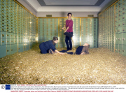 Swiss bank safe with money for sale, Basel, Switzerland - Nov 2013