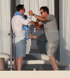 Charlie Sheen Partying On His Balcony In Cabo 
