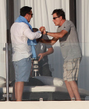 Charlie Sheen Partying On His Balcony In Cabo 