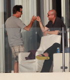 Charlie Sheen Partying On His Balcony In Cabo 