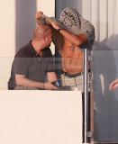 Charlie Sheen Partying On His Balcony In Cabo 