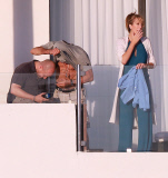 Charlie Sheen Partying On His Balcony In Cabo 