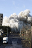Sprengung eines Wohnhauses in der Rosemount Street in Glasgow