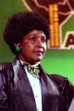 WINNIE MANDELA
Wife of Nelson Mandela, who is now President of South Africa
(now divorced)
Active member of the ANC (African National Congress)
Pictured when she was campaigning for her husband's release from a life prison sentence for political activ