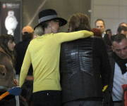 Johnny Hallyday and Laetitia arrived with their children, Jade and Joy, at Roissy airport in Paris