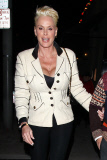 Brigitte Nielsen struts her stuff after a dinner date in Weho