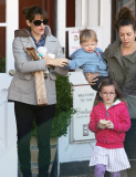 Semi-Exclusive... Jennifer Garner Takes Her Kids To Breakfast 