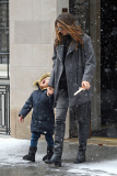 *EXCLUSIVE* Flynn gets a taste for snow while out with Miranda Kerr