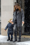 *EXCLUSIVE* Flynn gets a taste for snow while out with Miranda Kerr