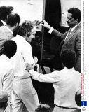 RONNIE BIGGS - GREAT TRAIN ROBBER WITH WIFE RAIMUNDA DE CASTRO AND SON MICHAEL