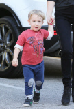 EXCLUSIVE January Jones and Xander visit the Hollywood Los Feliz Jewish Community Center