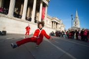 UK: Dancing Santa's Trafalgar Square