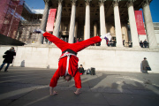 UK: Dancing Santa's Trafalgar Square