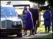 The Queen attends Church at Sandringham