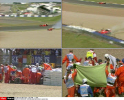 SILVERSTONE: SCHUMACHER CRASH DURING      GRAND PRIX