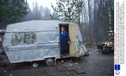 Romanian caravan site in Hogdalen near Stockholm, Sweden - 26 Dec 2013