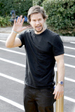 Mark Wahlberg makes his way to the set of "Extra"