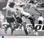 Football World Cup Group Games 1974 : Uruguay V Holland Dutch Star Johan Cruyff Was A Particular Target But Avoided The Flying Legs. World Cup Soccer Will Be None The Poorer If The South Americans Go Home Next Weekend. So Far In These Finals Brazil H