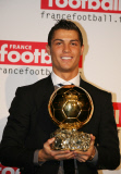 Cristiano Ronaldo holds his 'Ballon D'Or France football 2008'