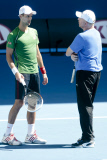 Australian Open: Boris Becker und Novak Djokovic beim Training in Melbourne