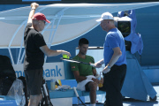 Australian Open: Boris Becker und Novak Djokovic beim Training in Melbourne
