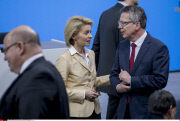 Berlin CDU, CSU and SPD signing the coalition agreement in Berlin.