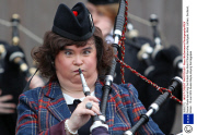 Susan Boyle launching the British Pipe Band Championship, Bathgate, West Lothian, Scotland, Britain - 15 Jan 2014