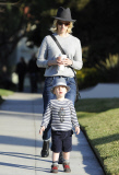January Jones & Son Out And About In Los Feliz 