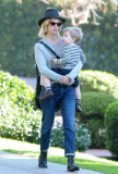 January Jones & Son Out And About In Los Feliz 