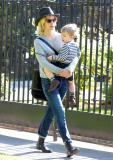 January Jones & Son Out And About In Los Feliz 