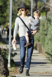 January Jones & Son Out And About In Los Feliz 