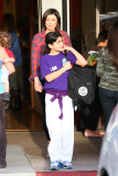 *EXCLUSIVE* Blanket Jackson earns his purple belt uniform!