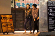 *EXCLUSIVE* Kristen Stewart and a friend enjoy a late night at a Japanese Tavern
