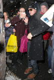 Zac Efron braves the snow for his for his  fans in New York