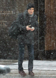 Paul Wesley Steps Out On A Snowy Morning 