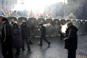 Kiev protestors at the barricades