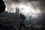 Kiev protestors at the barricades