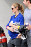 *EXCLUSIVE* A very pregnant Emily Blunt and John Krasinski stay fit together