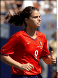 USA WOMEN'S WORLD CUP SOCCER:             USA'S MIA HAMM SHOOTS ON HOAL IN GAME ONE