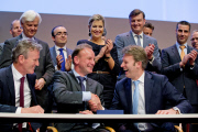 Königin Maxima beim Symposium zur Mikrofinanzierung in der Hauptverwaltung der Rabobank in Utrecht