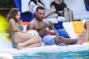 Kelly Brook and David McIntosh show off their toned beach bodies